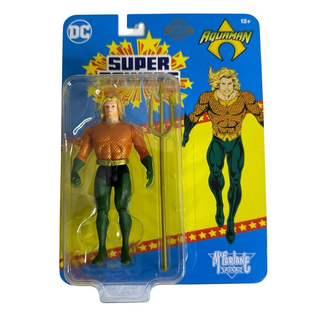 DC Mcfarlane Toys Super Powers Aquaman Gold 40th Anniversary Chase Action Figure